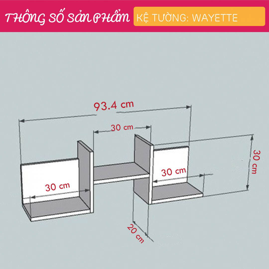 Giá đỡ sách treo tường thiết kế nhỏ gọn SMLIFE Wayette