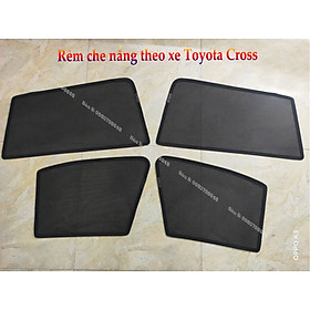 Bộ 4 tấm Rèm che nắng theo xe ô tô Toyota CROSS, Tấm che nắng ô tô nam châm tự dính