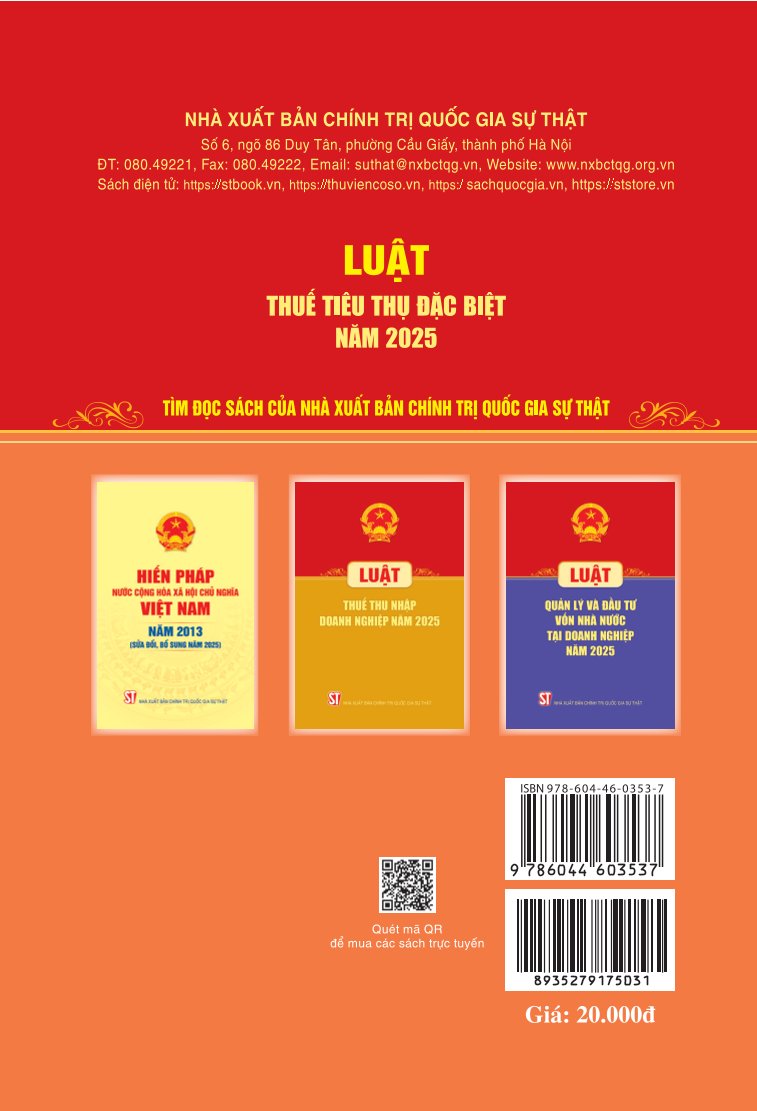 Luật thuế tiêu thụ đặc biệt năm 2025
