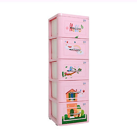 [Chính hãng Qui Phúc] Tủ nhựa trẻ em LUCKY 5 tầng, nhựa chính phẩm 100% an toàn cho trẻ nhỏ