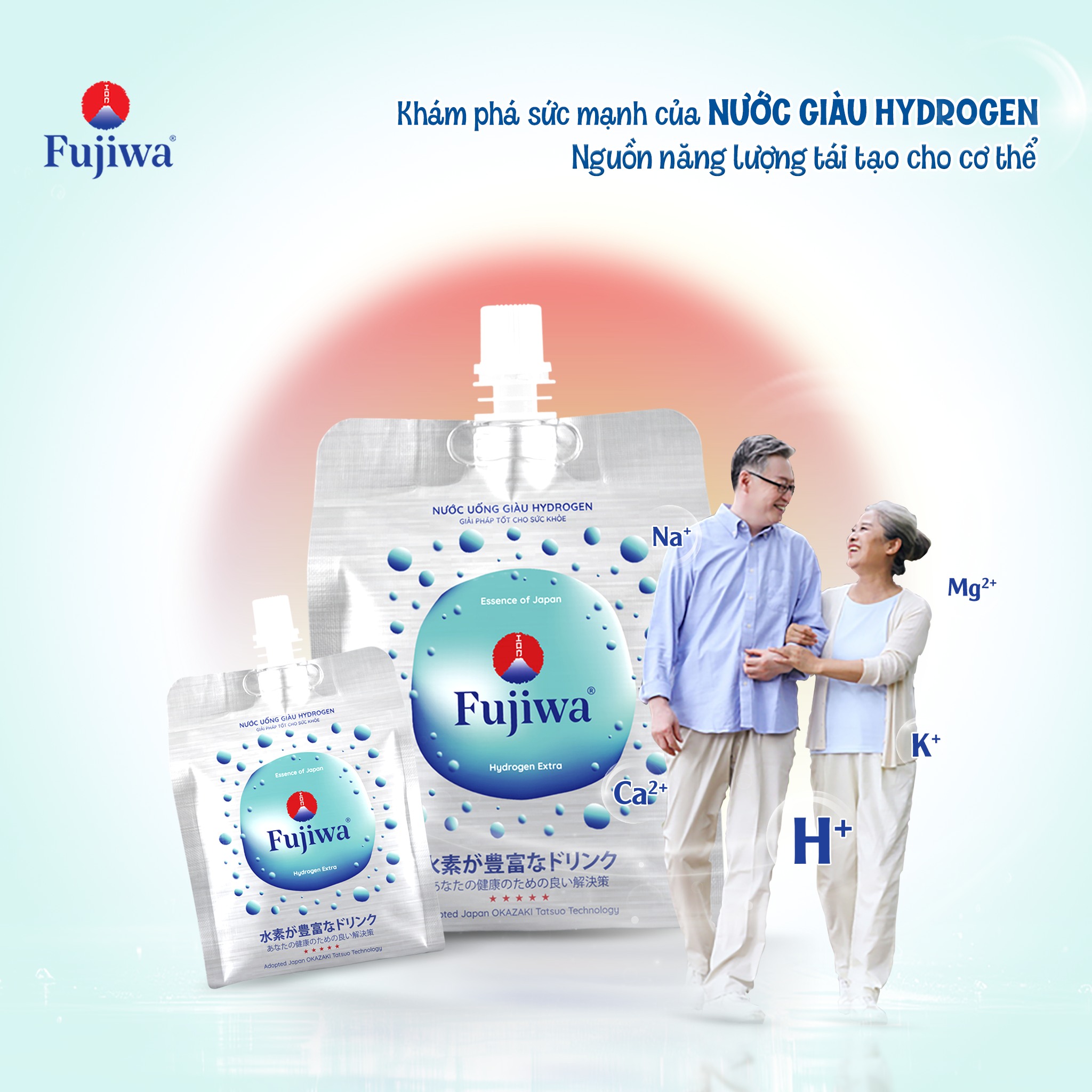 Hộp 12 Túi Nước Uống ION Kiềm Giàu Hydrogen Cao Cấp Fujiwa Dạng Túi Bạc - Detox nhanh Chống Oxy hoá mạnh