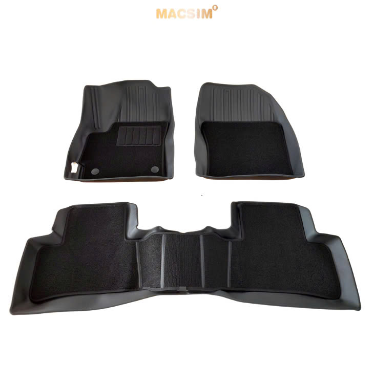 Thảm lót sàn (sd4) ô tô 2 lớp cao cấp dành cho xe Toyota Cross 2020 - tới nay nhãn hiệu Macsim chất liệu TPE màu đen