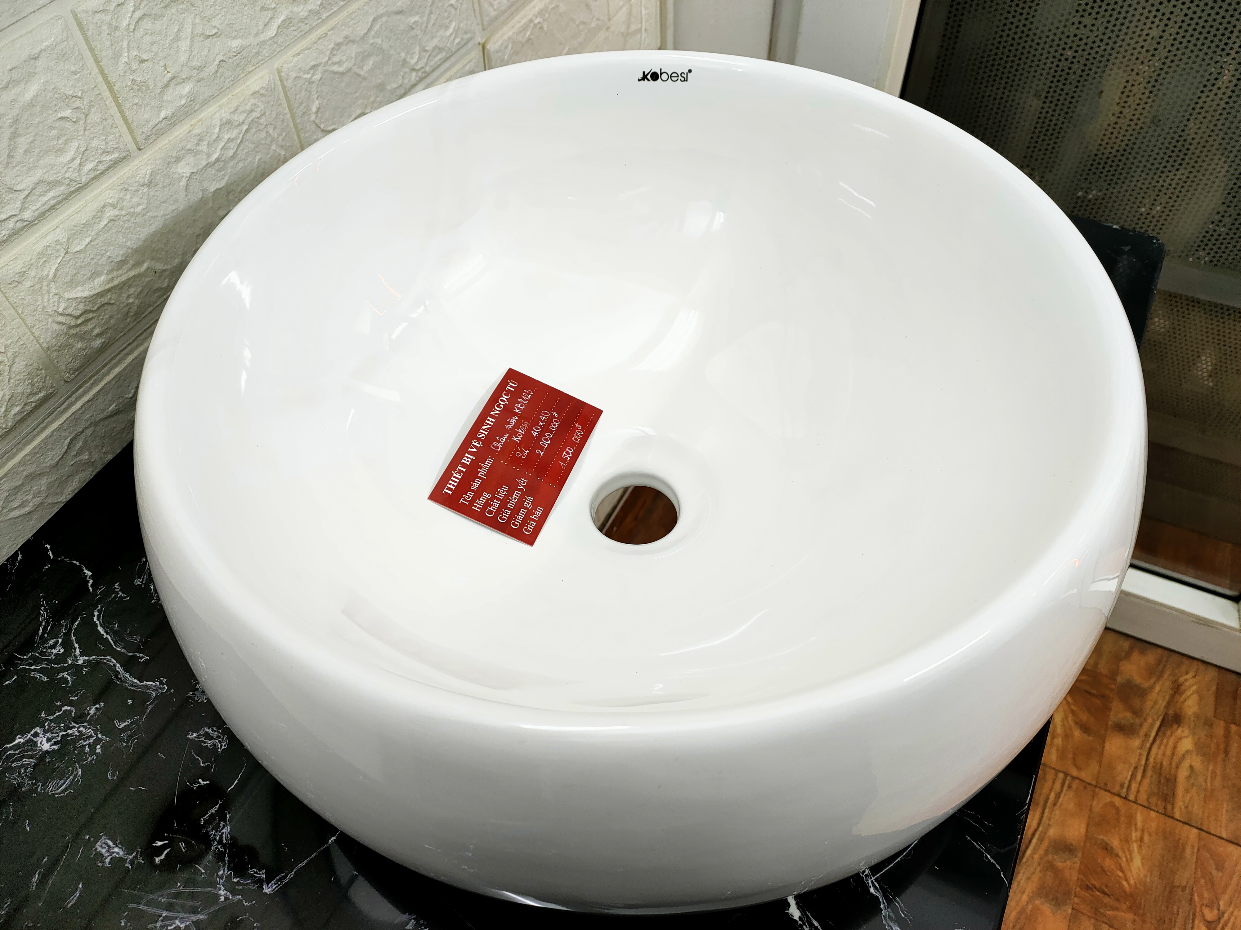 Chậu lavabo đặt bàn TRÒN,TRẮNG GROVES GRLV8123 (410x410x150)