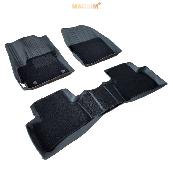 Thảm lót sàn (sd4) ô tô 2 lớp cao cấp dành cho xe Toyota Cross 2020 - tới nay nhãn hiệu Macsim chất liệu TPE màu đen