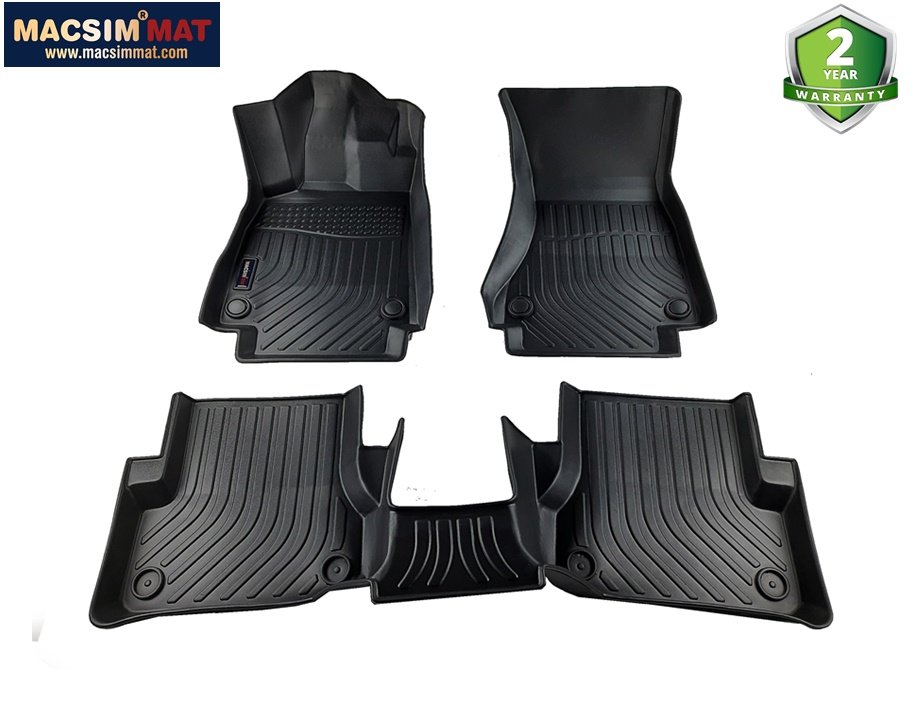Thảm lót sàn xe ô tô Audi A6 2012 -2018 Nhãn hiệu Macsim chất liệu nhựa TPE cao cấp màu đen