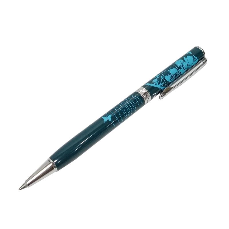 Bút Bi Kim Loại Nắp Vặn Cao Cấp - Hoa Xanh Mực Xanh - Pentel B811S1-C