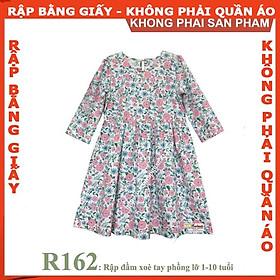 Rập giấy A0 đầm bé gái mã R162 (BẢN VẼ)