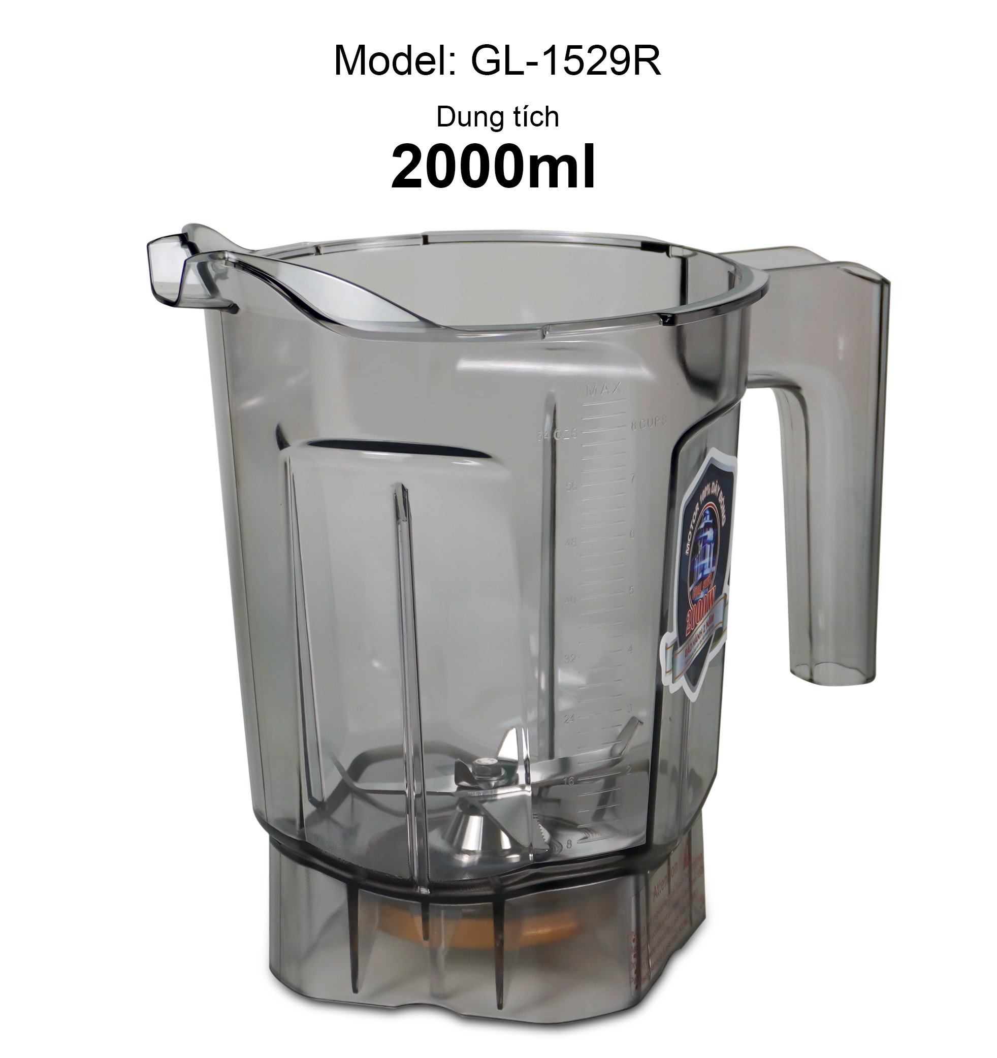 Sinh Tố Công Nghiệp Gali GL-1529R Dung tích 2 Lít, Motor 100% dây đồng đảm bảo độ bền bỉ, bảng điều khiển dạng cảm ứng, lưỡi dao bằng thép không gỉ. Hàng chính hãng bảo hành 24 tháng