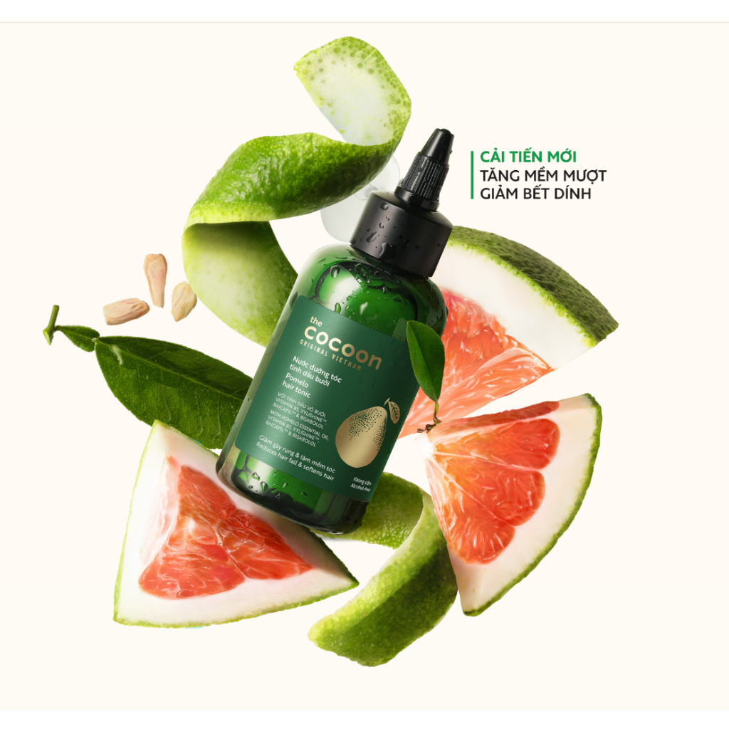 Nước dưỡng tóc tinh dầu bưởi Pomelo Cocoon 140ml phục hồi tóc, ngăn ngừa hư tổn thuần chay