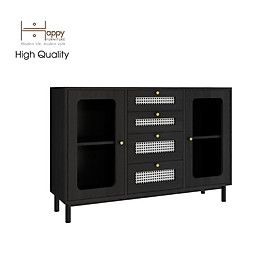 [Happy Home Furniture] ROTAN, Tủ đựng đồ cửa kính 2 cánh mở - chân sắt , 120cm x 34cm x 80cm ( DxRxC), THK_125