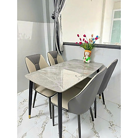 Bộ bàn ăn mặt đá nhập khẩu sang trọng, hiện đại CTL04 Juno Sofa nhiều lựa chọn 