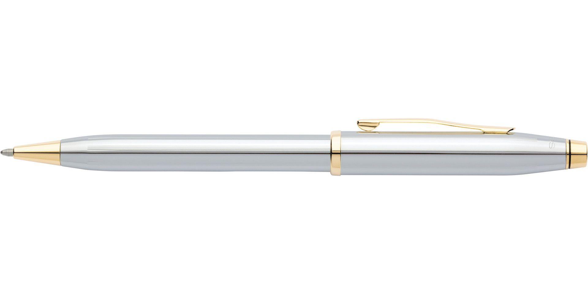 Bút Ký Doanh Nhân Cao Cấp CROSS Century II Medalist Mạ Chrome Bóng Họa Tiết Mạ Vàng 23KT