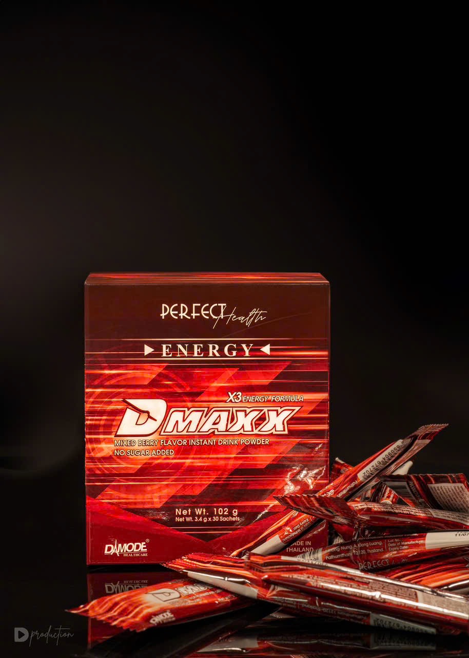 DMAXX thức uống bổ sung vitamin năng lượng không đường DAMODE 6 gói dùng thử màu đỏ
