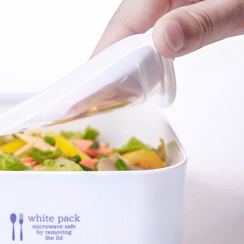 Set 02 hộp đựng thực phầm White Pack 700ml và 800ml, thiết kế tinh tế, đẹp mắt, khả năng giữ kín hơi vượt trội - nội địa Nhật Bản