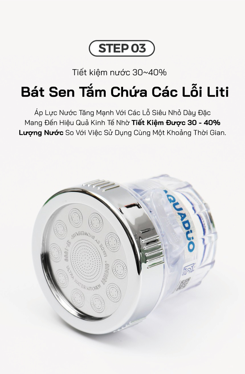 Combo Vòi rửa chén ( tăng áp +lọc nước) + 8 Thanh lọc nước AquaDuo SF-1000B
