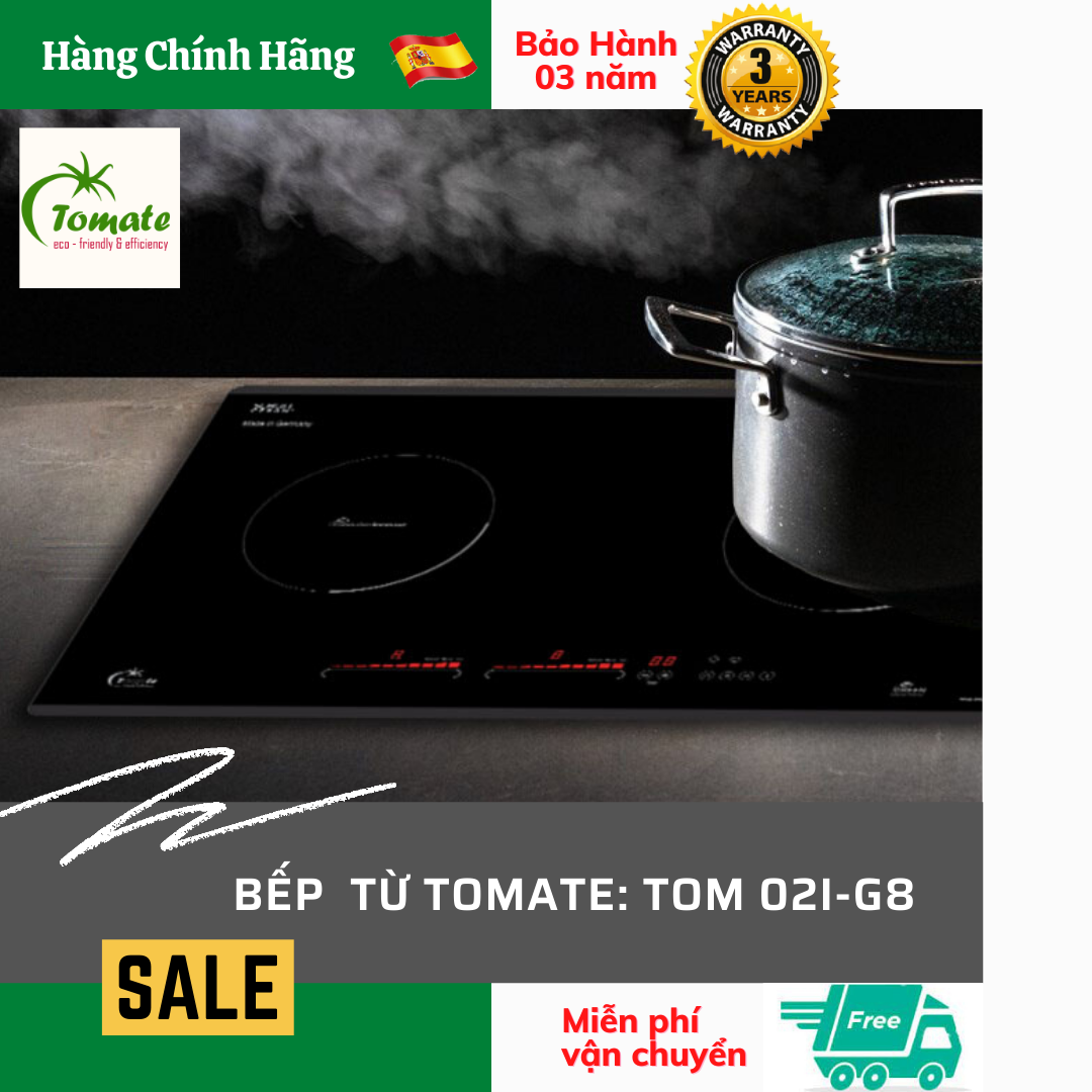 Bếp từ Tomate TOM 02I-G8. Tomate Tây Ban Nha. Hàng chính hãng