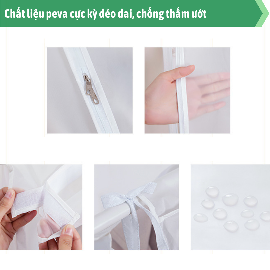 Túi peva SmileBox size lớn bọc nhiều bộ quần áo treo tủ chống thấm, chống bụi, có khóa kéo đôi tiện lợi nhiều size ngắn dài 90cm 110cm- Hàng chính hãng