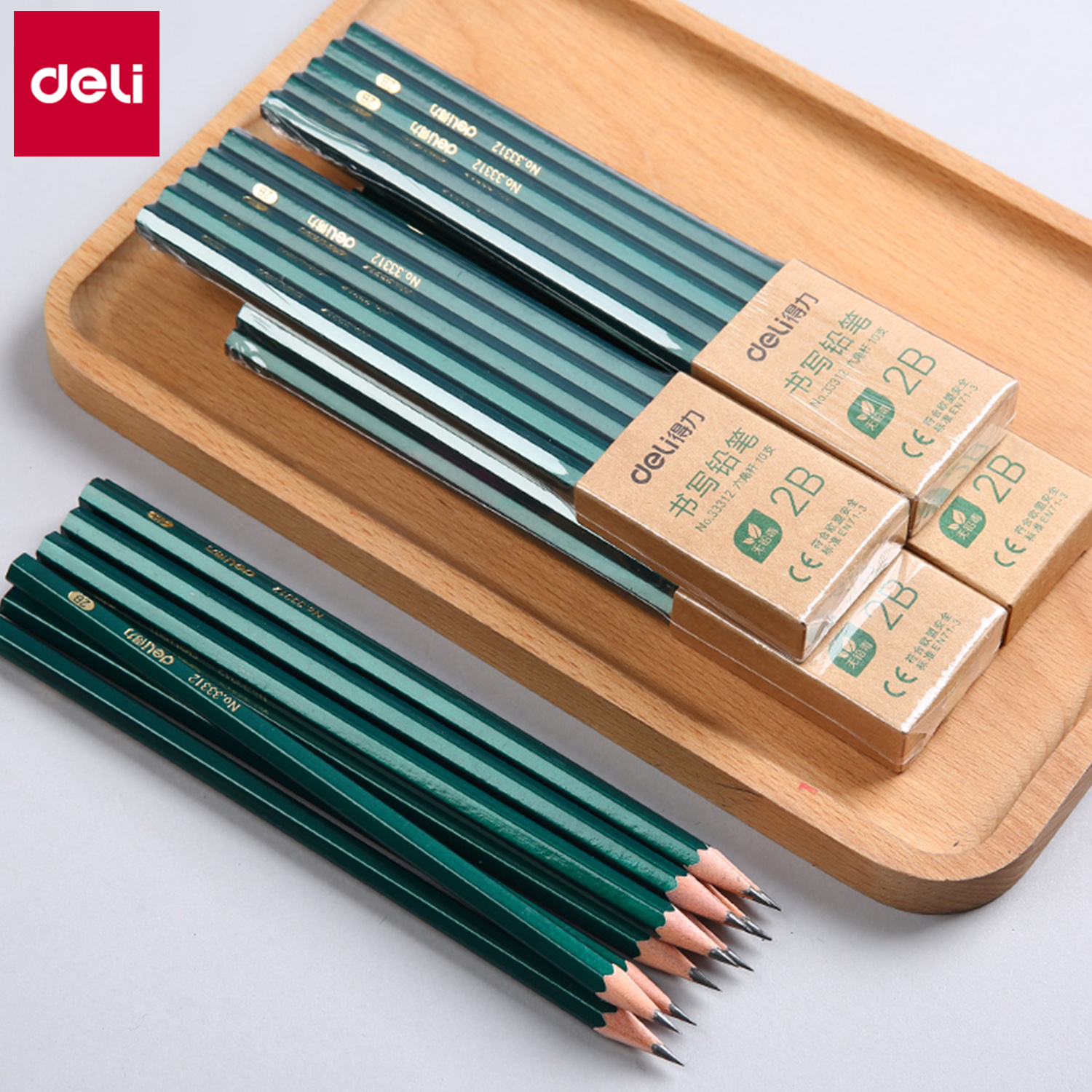 Bút Chì Lục Giác 2B HB Deli - Bút Chì Gỗ Thi Trắc Nghiệm Ruột Đậm Bút Chì Học Sinh Cấp 1 Tập Viết Chì Vẽ Phác Thảo
