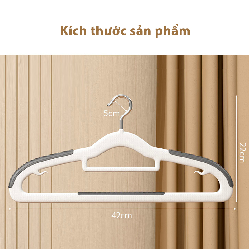 Combo 10 móc treo quần áo chống trượt xoay 360 đa năng, chất liệu nhựa siêu bền, màu giao ngẫu nhiên- hàng chính hãng