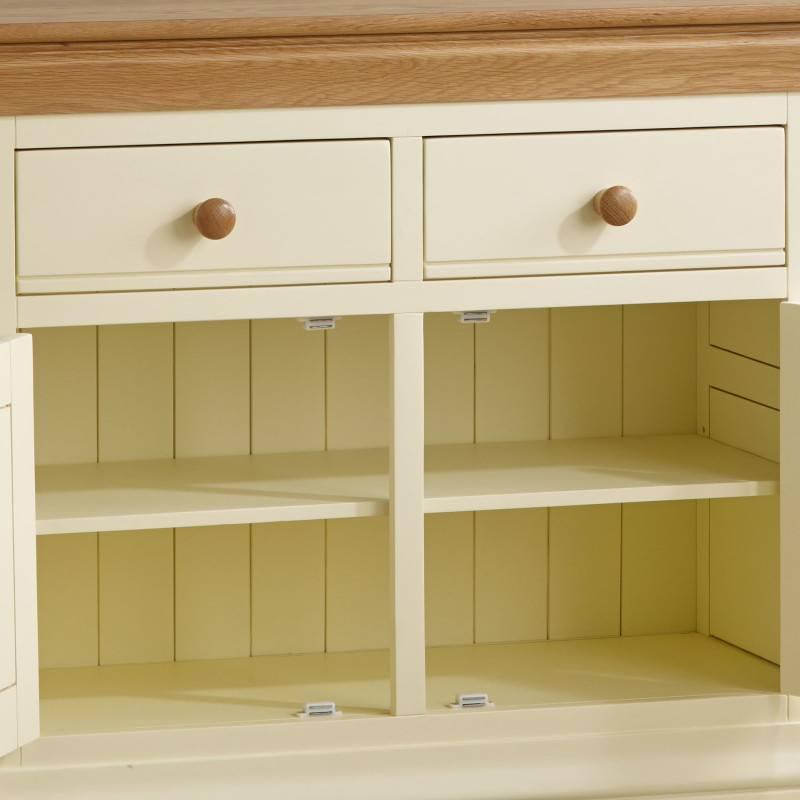 Tủ Chén Thấp Country Cottage Loại Nhỏ Gỗ Sồi Ibie DSCSSCOUO - Trắng (100 x 42 cm)