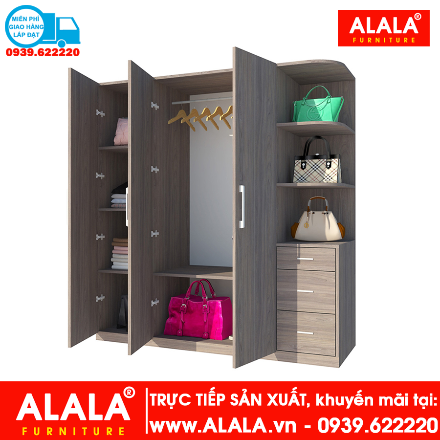 Tủ quần áo ALALA229 gỗ HMR chống nước - www.ALALA.vn - 0939.622220