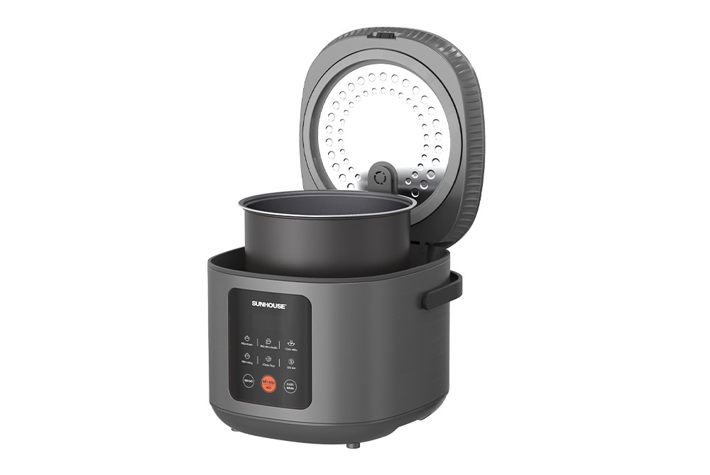 Nồi cơm điện tử 1.5L Sunhouse SHD8825 - 700W, 6 chức năng, Hẹn giờ nấu 24h, Chống dính Daikin 2 lớp, Lòng nồi 1.2mm - Hàng chính hãng