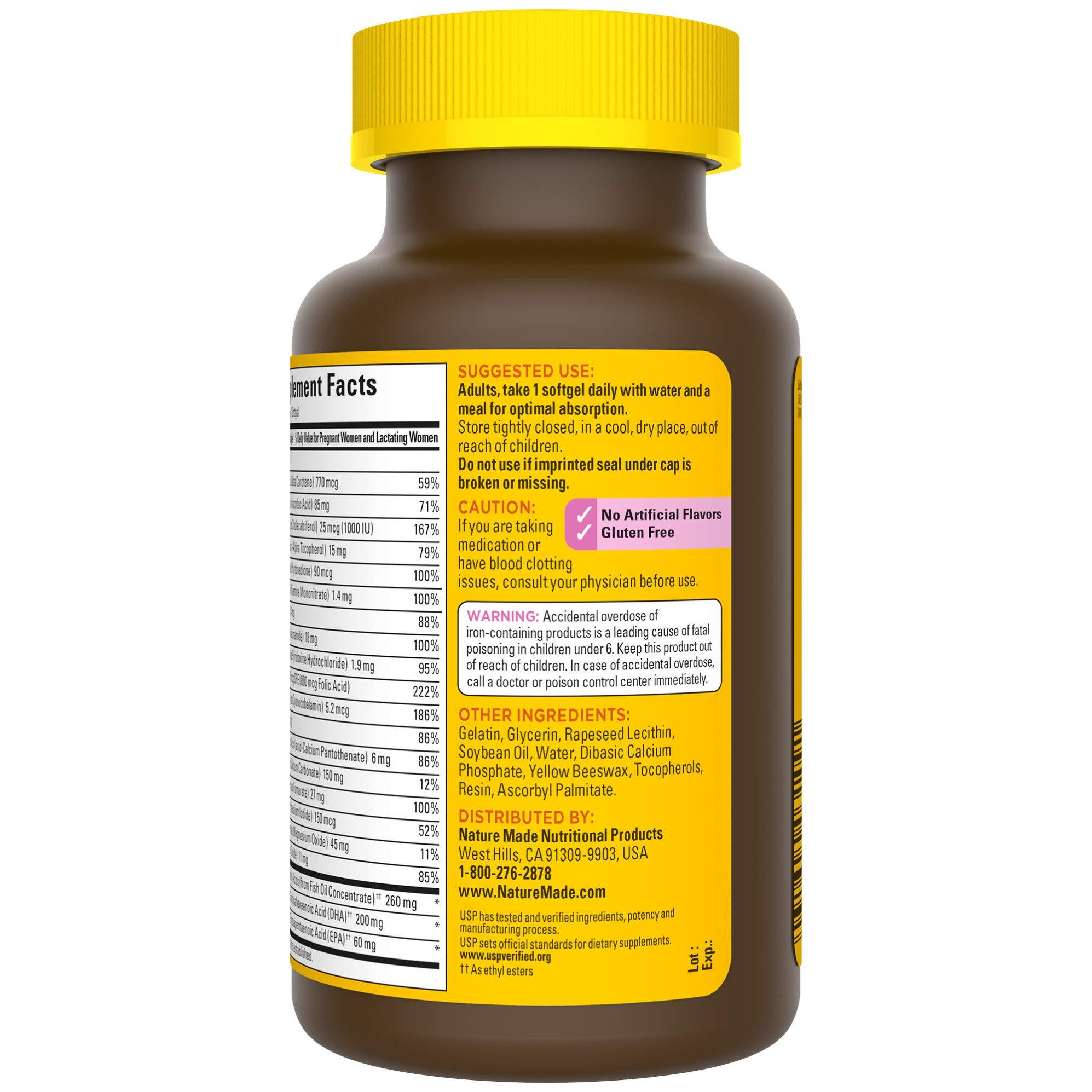 Vitamin cho bà bầu Prenatal Folic Acid+ DHA Nature Made giúp mẹ khỏe, bé phát triển não bộ, hệ thần kinh và thể lực - QuaTangMe Extaste