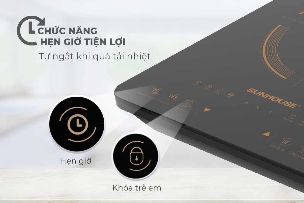 Bếp Từ Đơn Sunhouse SHD6803 (2000W) - Kèm Nồi Lẩu - Hàng Chính Hãng
