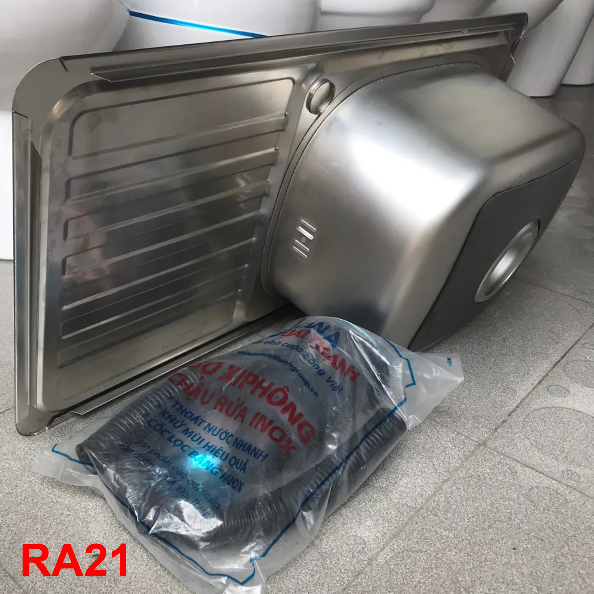 Bộ Chậu Rửa Bát Inox TÂN Á ĐẠI THÀNH Có Chân Và Vòi - Chậu Chính hãng loại 1 hộc có bàn và 2 hộc đôi