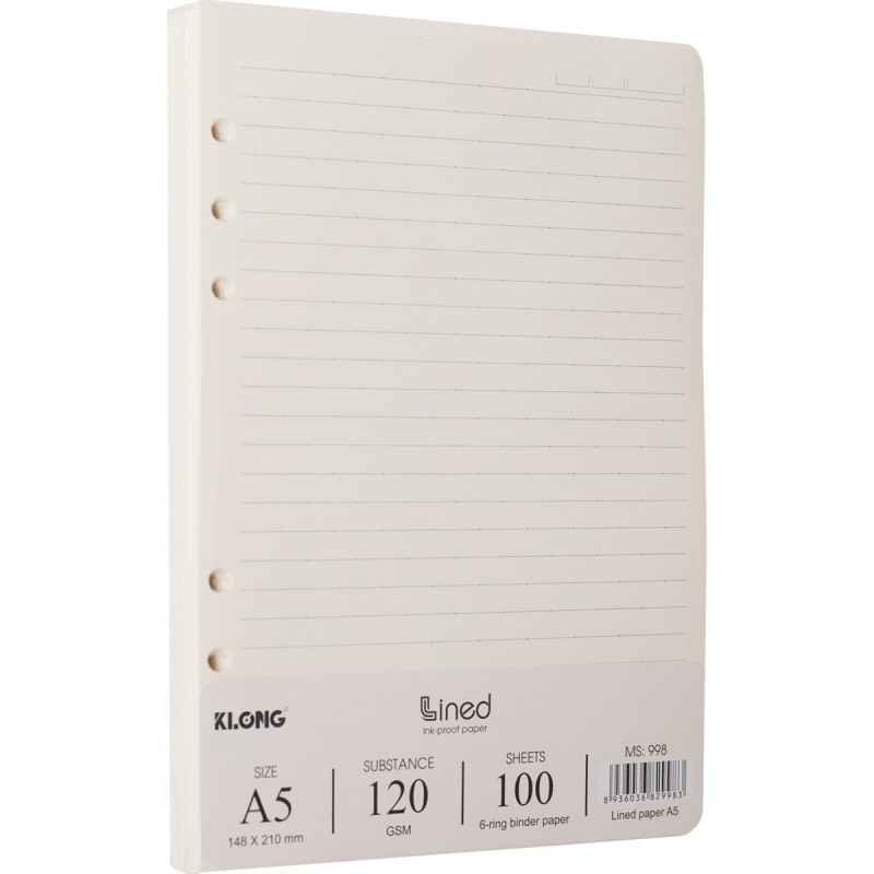 Ruột kẻ ngang file binder A5; MS: 998