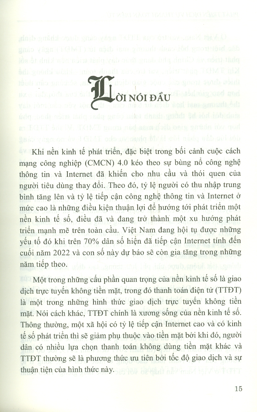 Phát Triển Dịch Vụ Thanh Toán Điện Tử Ở Việt Nam Trong Bối Cảnh Mới - Viện Kinh Tế Việt Nam - TS. Nguyễn Thị Tố Quyên (Chủ biên)