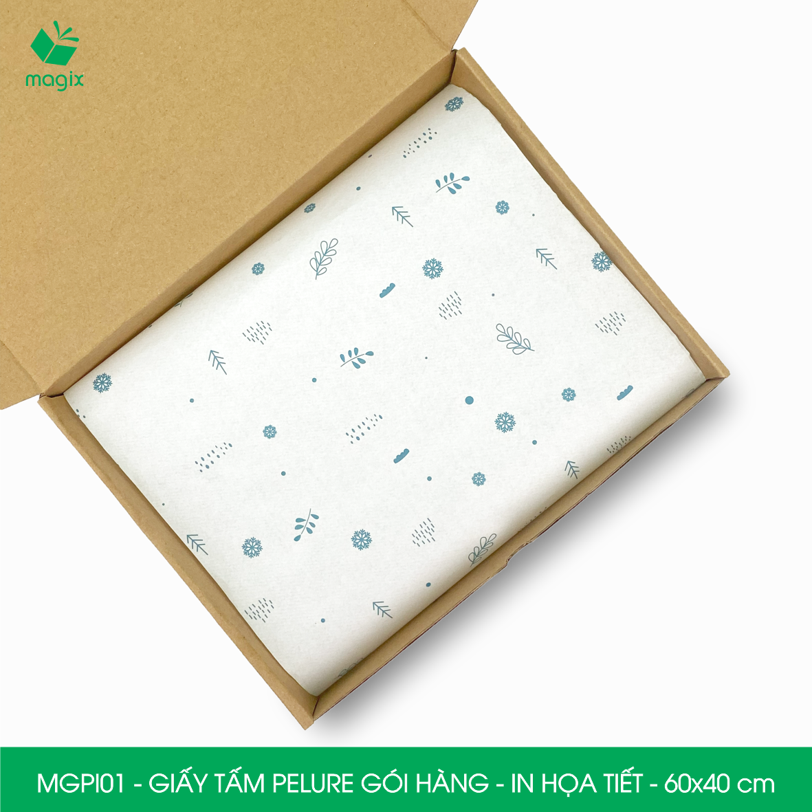 MGPI01 - Combo 100 tấm giấy Pelure gói hàng in họa tiết - 60x40 cm