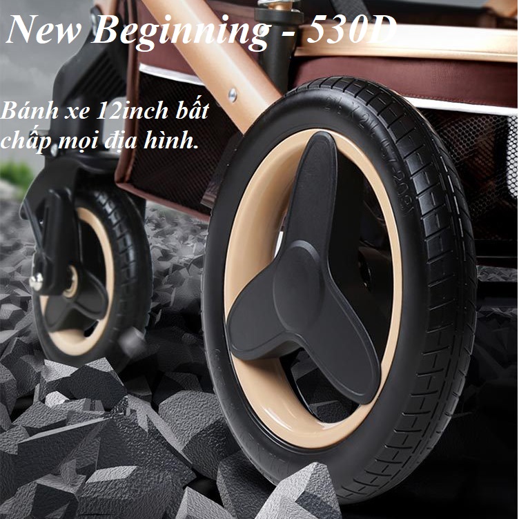 Xe đẩy trẻ em cao cấp 2 chiều gấp gọn, khung hợp kim nhôm, bánh xoay 360°