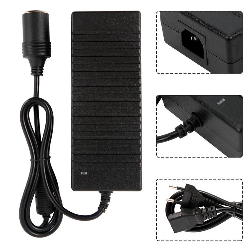 Adapter chuyển nguồn 220V-12V đầu ra tẩu sạc, công suất lớn 120w , 12v -10a, phích cắm 2 chân Carhome