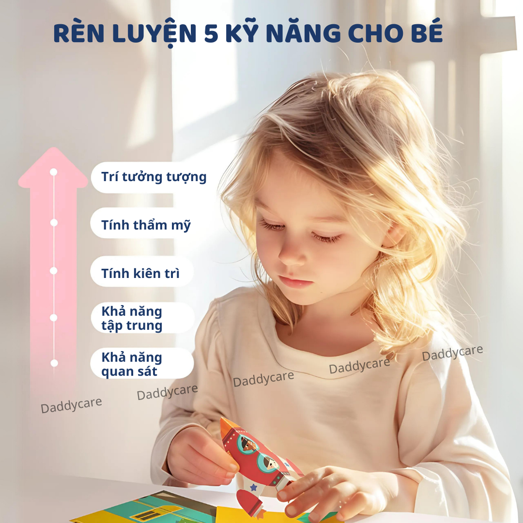 Giấy Màu Thủ Công Origami, Cắt dán 3 Cấp Độ, Đồ Chơi thủ công Cho Bé