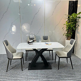 Bộ bàn ăn mặt đá nhập khẩu sang trọng, hiện đại CTL07 Juno Sofa nhiều lựa chọn