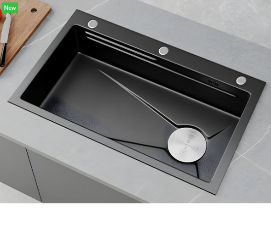 Chậu rửa bát 1 hố lớn inox 304 nano đen Valenza kháng khuẩn cao cấp kèm vòi rửa bát rút dây inox 304 nóng lạnh nano đen Valenza, bộ xả to ngăn mùi, khay inox kín-TẶNG BÌNH ĐỰNG NƯỚC RỬA CHÉN