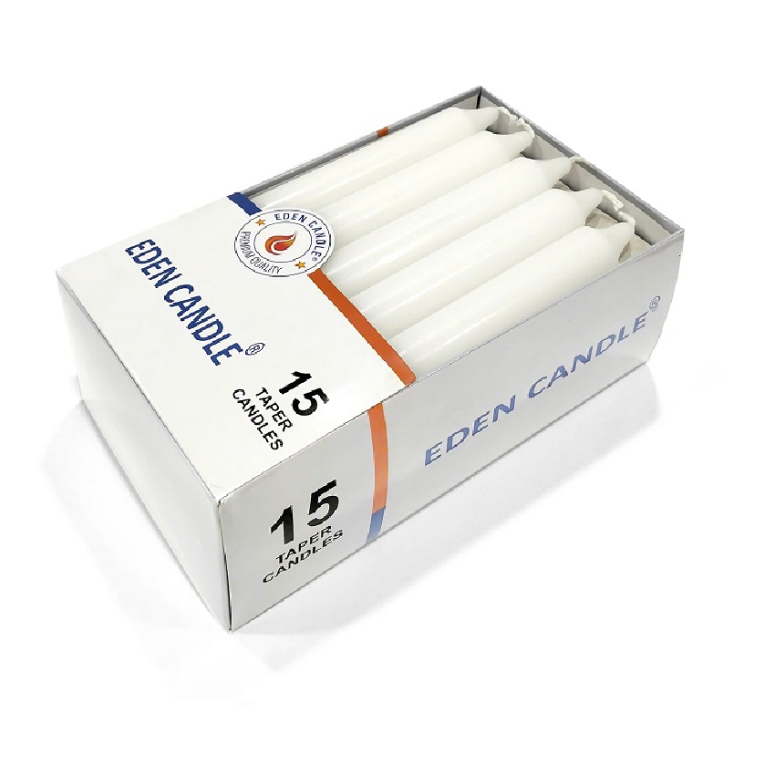 Hộp 15 cây nến thơm thẳng Eden Candle FTRAMART EDC2317 cao 15 cm (Trắng)