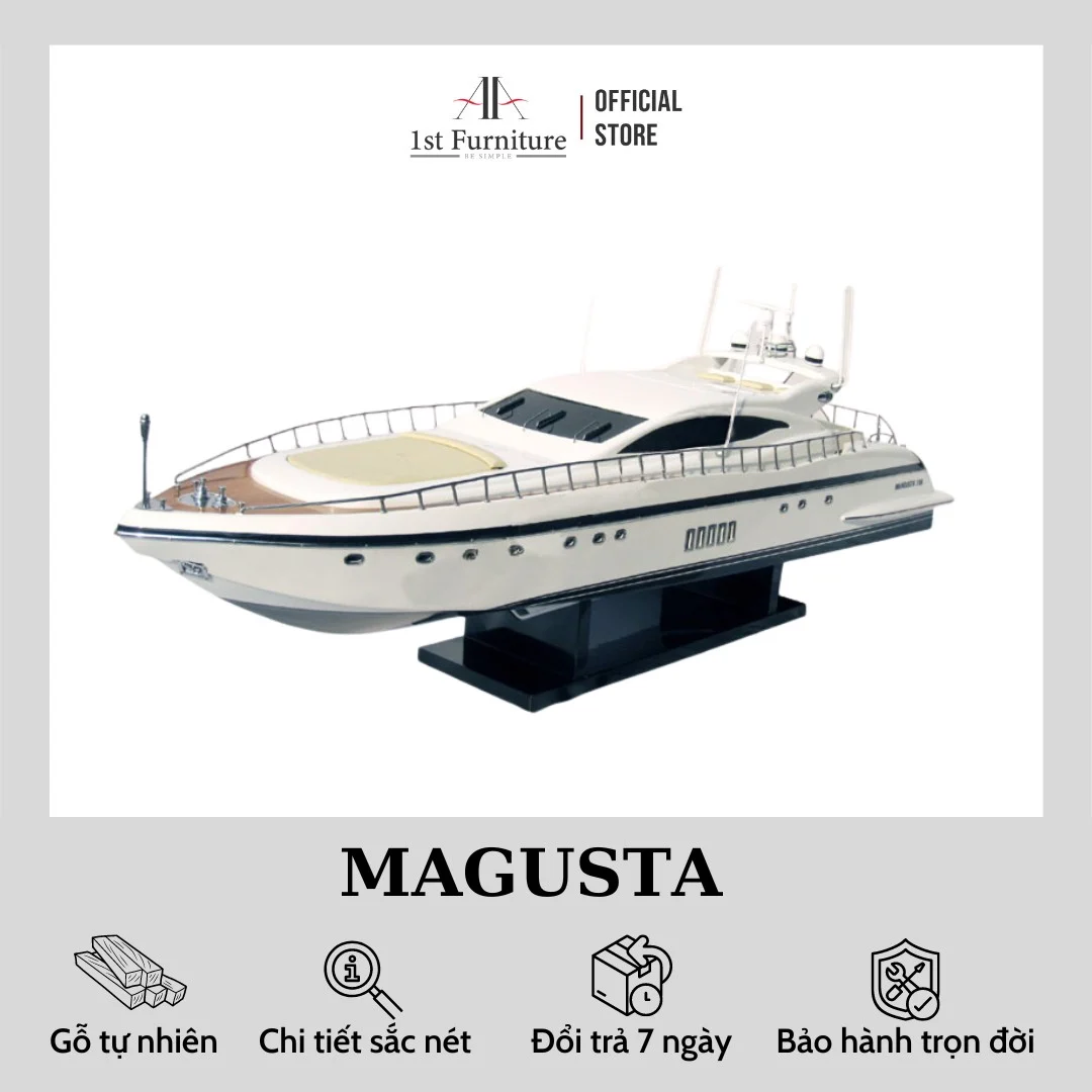 Mô hình cano MAGUSTA cao cấp, mô hình gỗ tự nhiên, làm quà tặng sang trọng 1st FURNITURE