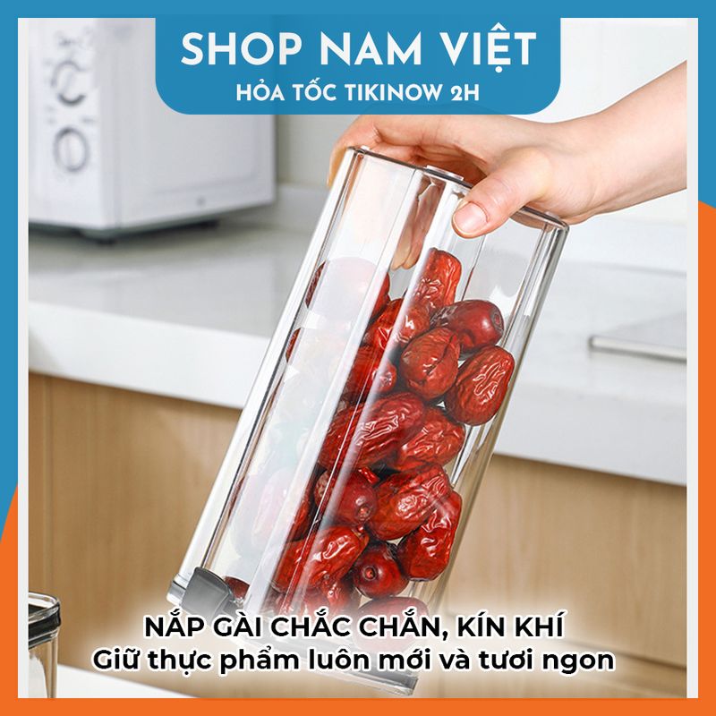 Hộp Nhựa Trong Suốt Bảo Quản Đồ Khô Kín Khí, Có Thể Xếp Chồng