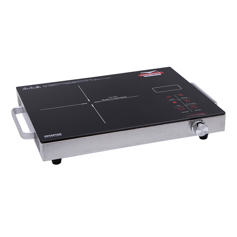 Bếp Hồng Ngoại 2200W Ladomax Ha-666 Inox Mặt Kính Germany Nấu Mọi Loại Nồi Chảo Có Thể Nướng Trực Tiếp Trên Bếp-Hàng Chính Hãng