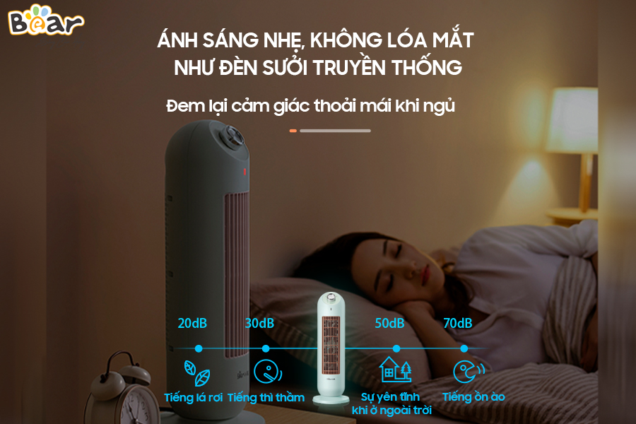 Máy Sưởi Ấm Gốm Bear DNQ-C20B1 Không Làm Khô Da Công Suất 2000W - Hàng Chính Hãng