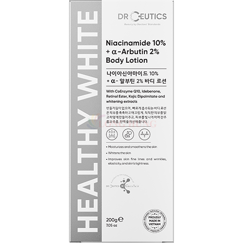 Sữa dưỡng thể DrCeutics Niacinamide 10% + Alpha Arbutin 2% Body Lotion giúp cải thiện độ đàn hồi săn chắc của da (200g) - Hàng chính hãng