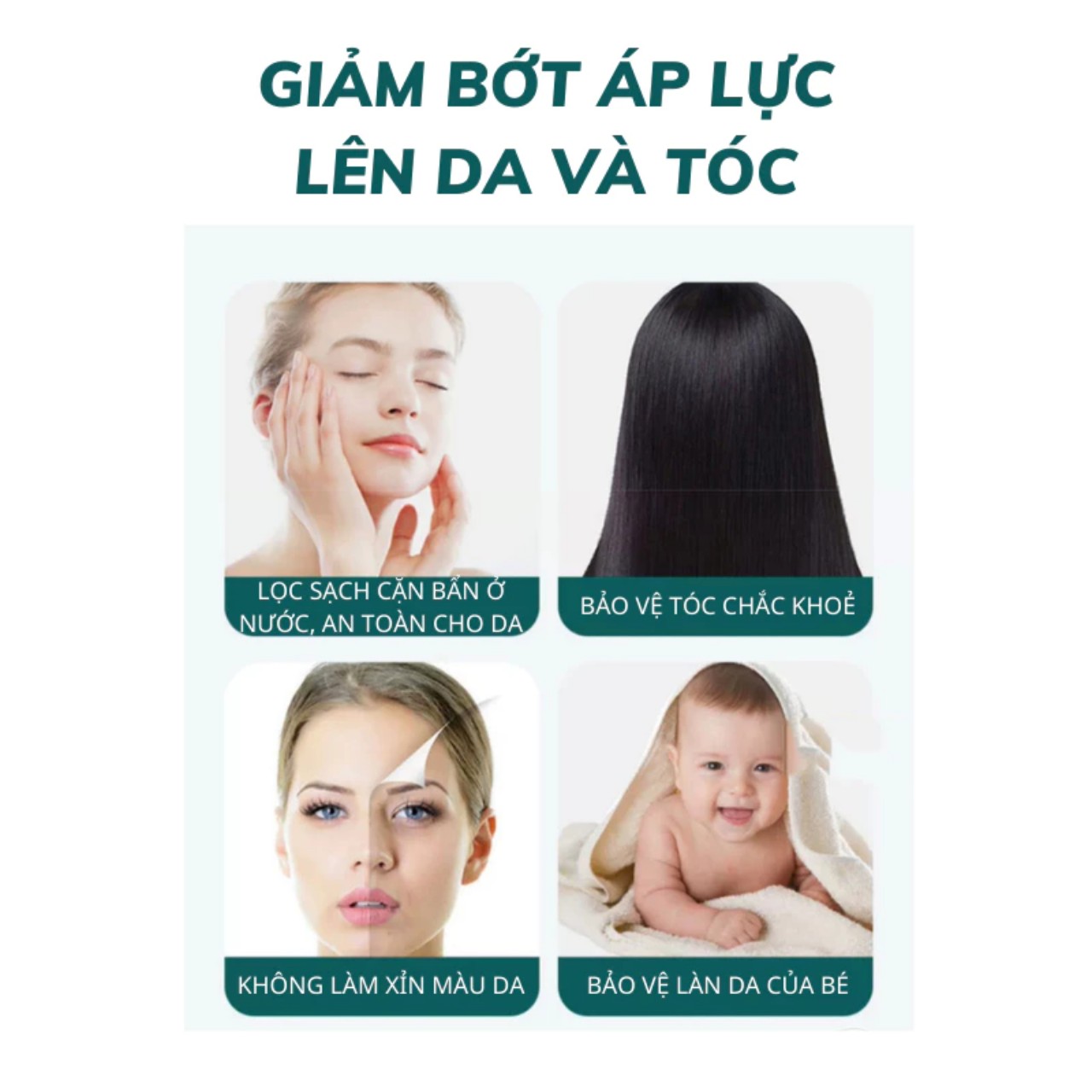 Vòi Sen Tăng Áp, Đầu Vòi Hoa Sen Mát Xa 4 Trong 1, 3 Chế Độ Áp Suất Cao Tiết Kiệm Nước, Lõi Cotton Lọc Cho Nhà Tắm - HÀNG CHÍNH HÃNG MINIIN
