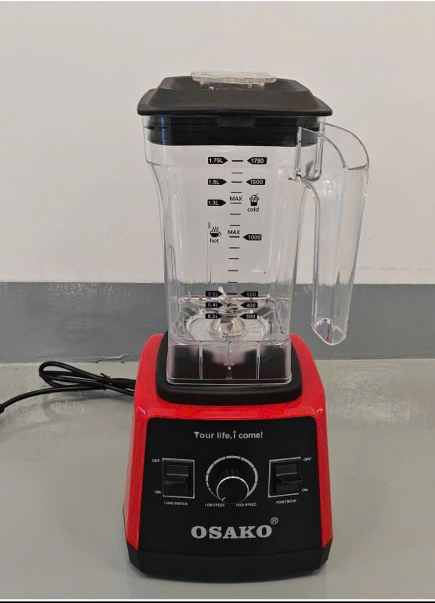 Máy xay sinh tố công suất lớn OSAKO OS-1500 - công suất 1500W, xay đá viên, xay rau má,...có linh kiện thay - Hàng chính hãng