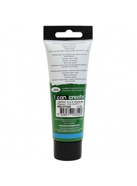 Màu ACRYLIC COLOUR SIGNATURE MONT MARTE cao cấp dạng tuýp 75ML vẽ trên nhiều chất liệu như Tường, Kính, Vải...