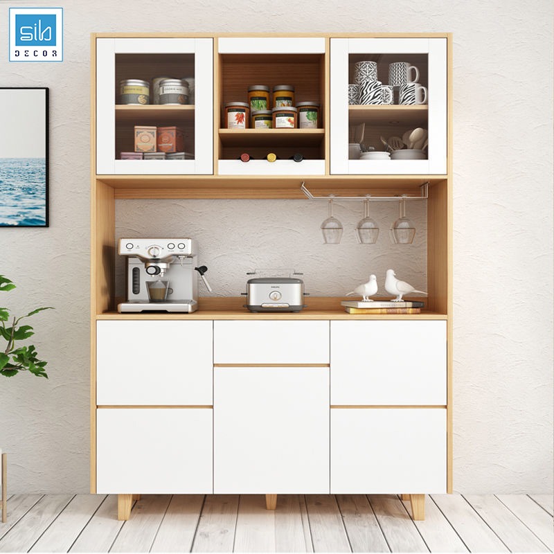 Tủ Bếp Gỗ Để Đồ Nhiều Ngăn Đa Năng Tích Hợp Tủ Vang Thương Hiệu SIB Decor KG29