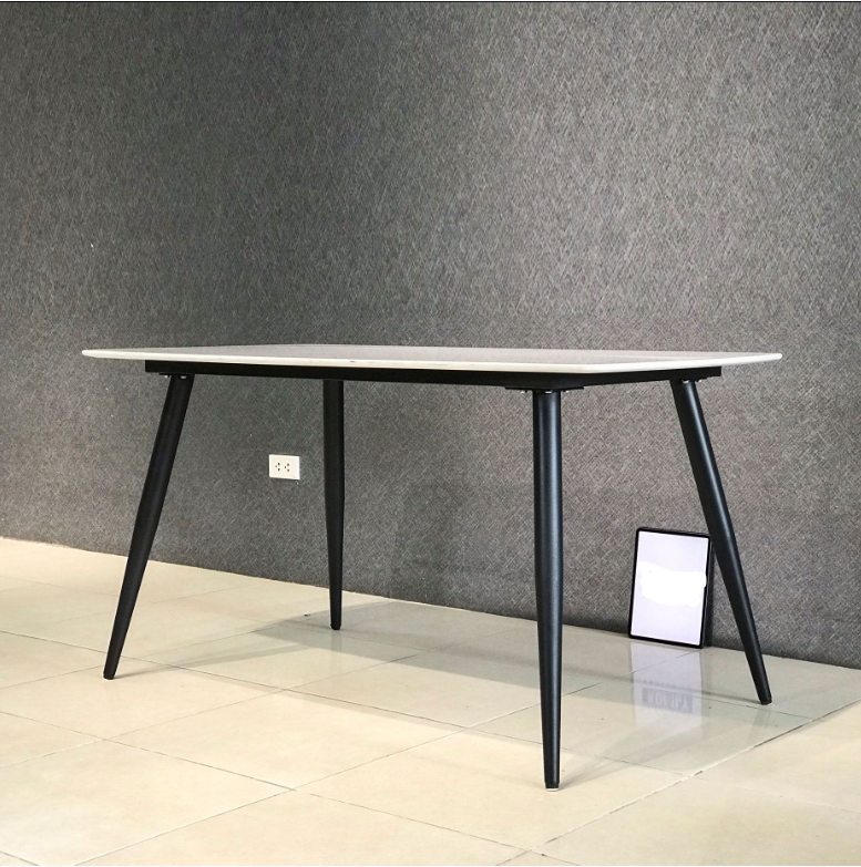 Bàn ăn chân thép kiểu côn mặt bàn dày 1,2 cm Juno Sofa BC1CT