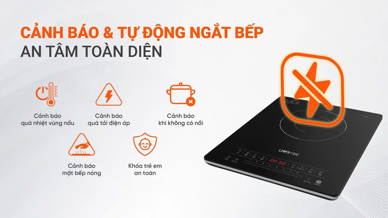 Bếp điện từ đơn Livotec LIS-668 2.000W 8 mức công suất - Miễn phí vận chuyển toàn quốc - Bảo hành 24 tháng - Hàng chính hãng