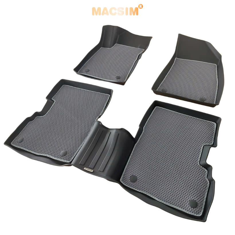 Thảm ô tô sd3 2 lớp dạng lưới lục giác MG ZS 2020-2024+ màu ghi bề mặt cao su siêu sạch - Macsim